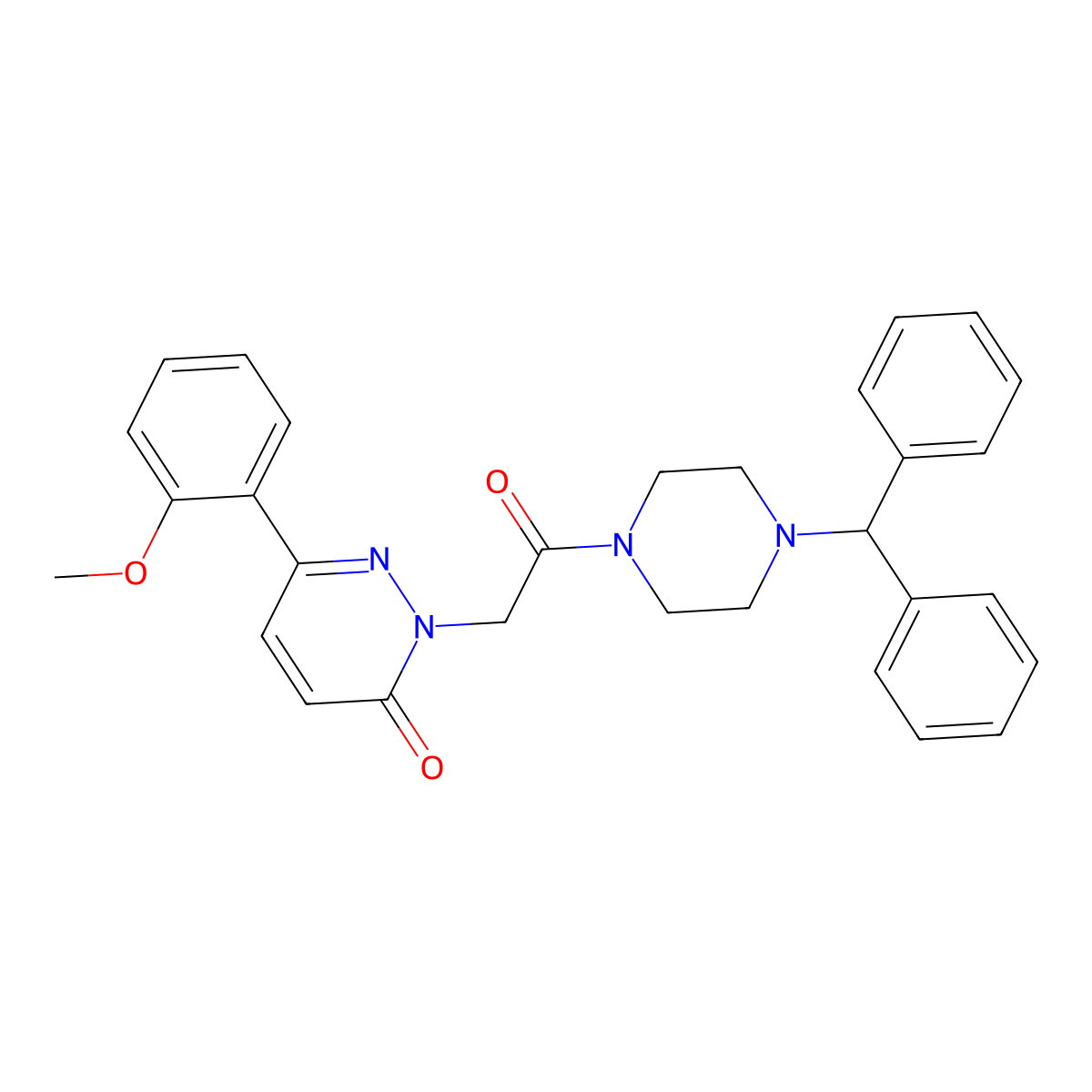 2-(2-(4-benzhydrylpiperazin-1-yl)-2-oxoethyl)-6-(2-methoxyphenyl)pyridazin-3(2H)-one molecular structure, CAS 1251632-82-2
