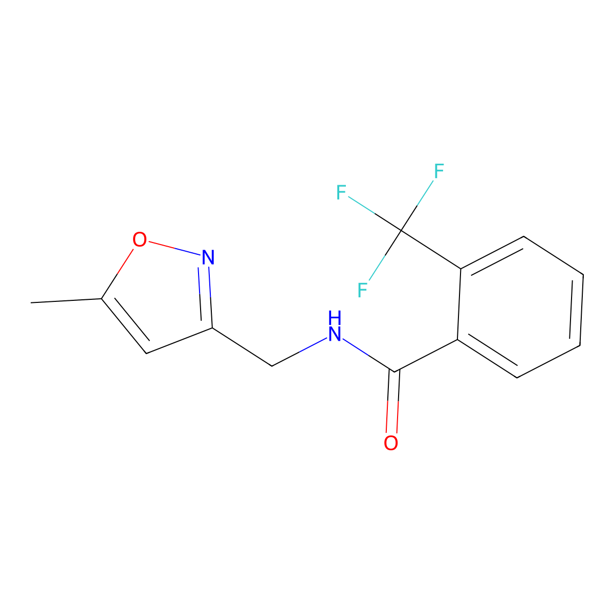 N-((5-methylisoxazol-3-yl)methyl)-2-(trifluoromethyl)benzamide molecular structure, CAS 1251632-88-8