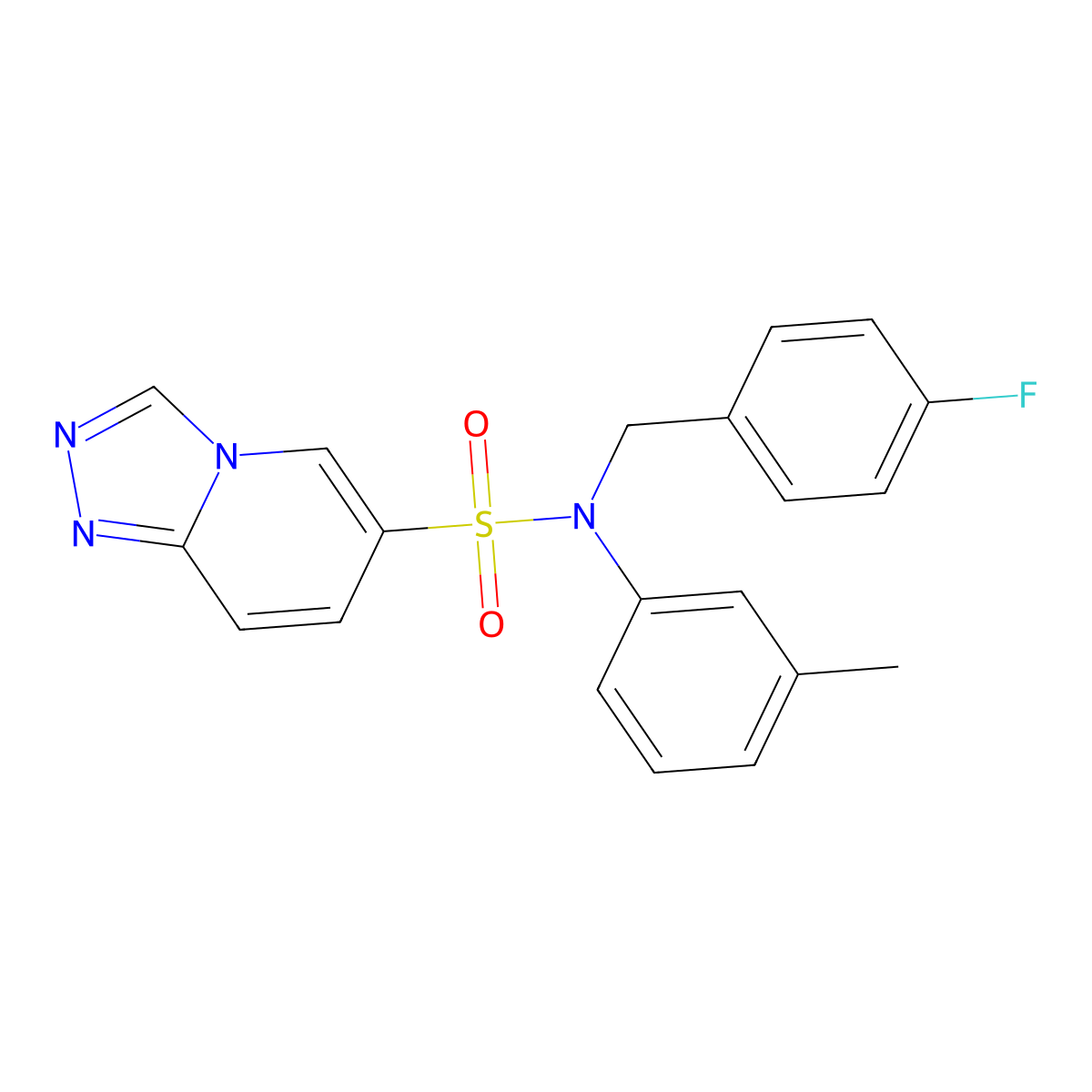 N-[(4-fluorophenyl)methyl]-N-(3-methylphenyl)-[1,2,4]triazolo[4,3-a]pyridine-6-sulfonamide molecular structure, CAS 1251632-89-9