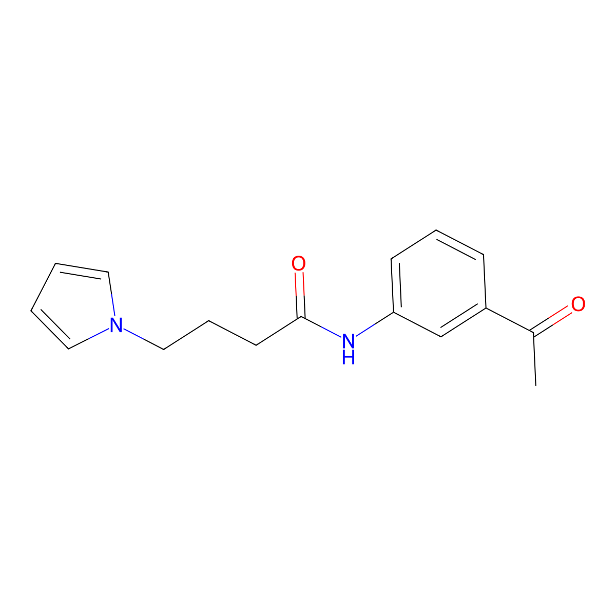 N-(3-acetylphenyl)-4-(1H-pyrrol-1-yl)butanamide molecular structure, CAS 1251632-98-0