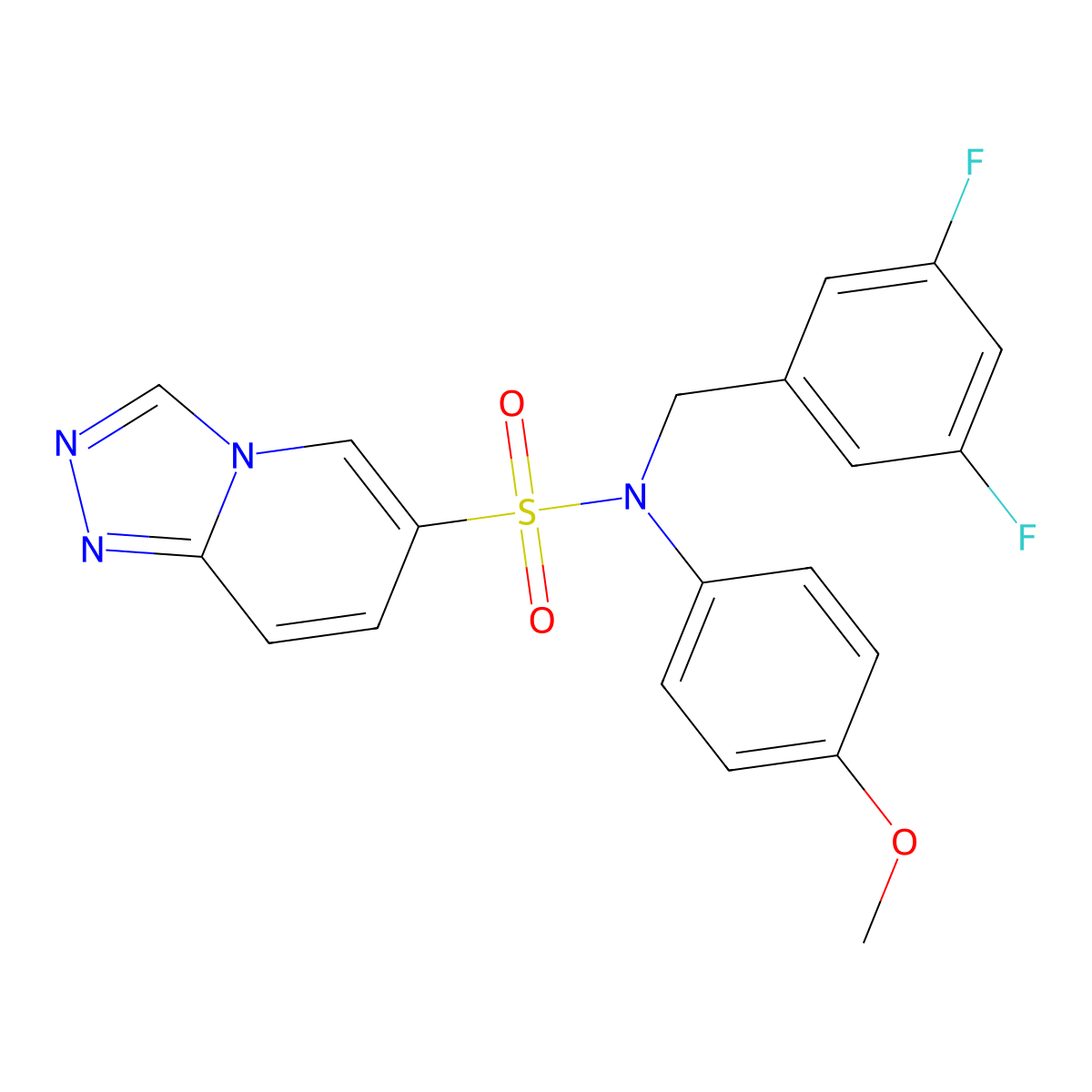 N-[(3,5-difluorophenyl)methyl]-N-(4-methoxyphenyl)-[1,2,4]triazolo[4,3-a]pyridine-6-sulfonamide molecular structure, CAS 1251633-03-0
