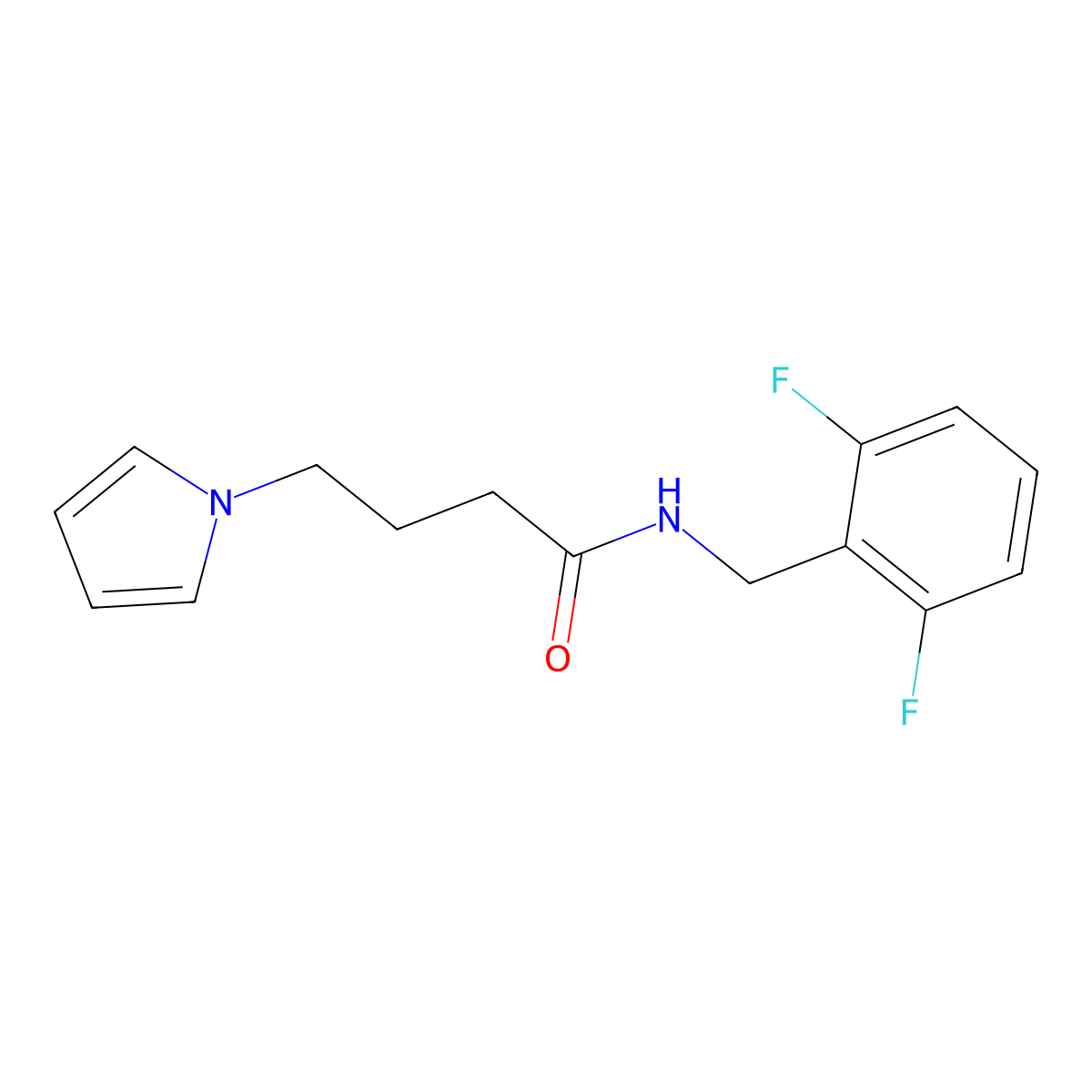N-(2,6-difluorobenzyl)-4-(1H-pyrrol-1-yl)butanamide molecular structure, CAS 1251633-05-2