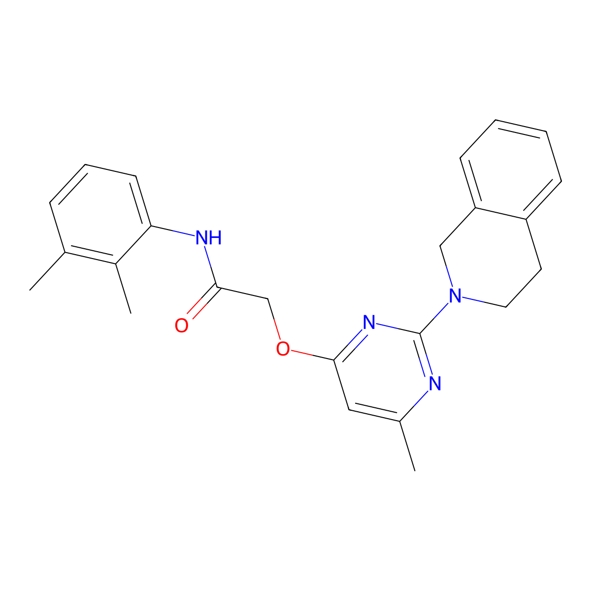 N-(2,3-dimethylphenyl)-2-{[6-methyl-2-(1,2,3,4-tetrahydroisoquinolin-2-yl)pyrimidin-4-yl]oxy}acetamide molecular structure, CAS 1251633-20-1
