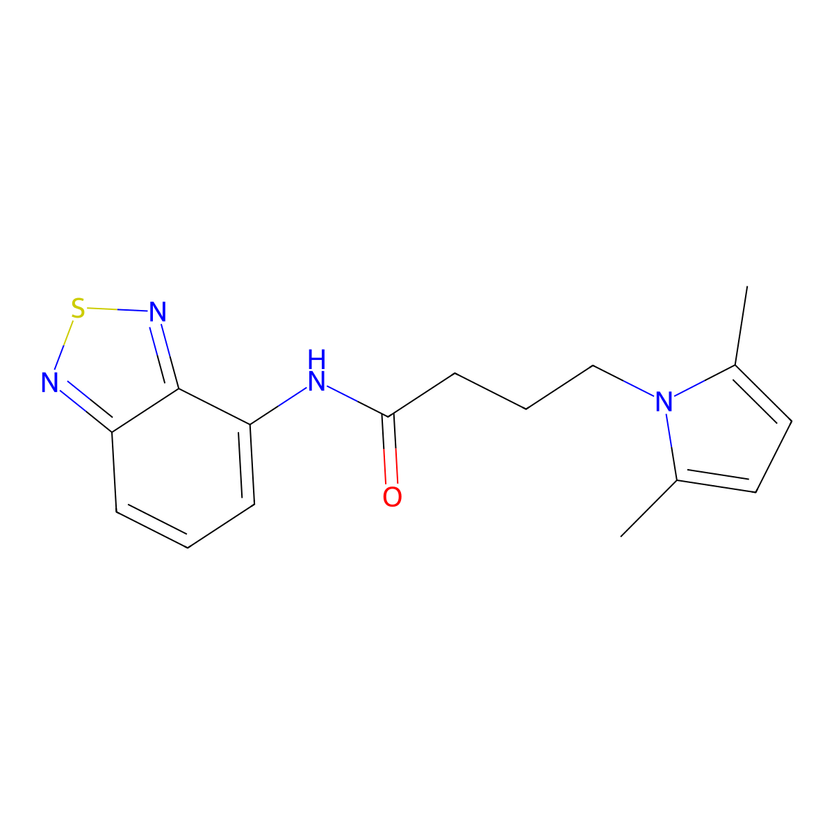 N-(benzo[c][1,2,5]thiadiazol-4-yl)-4-(2,5-dimethyl-1H-pyrrol-1-yl)butanamide molecular structure, CAS 1251633-22-3