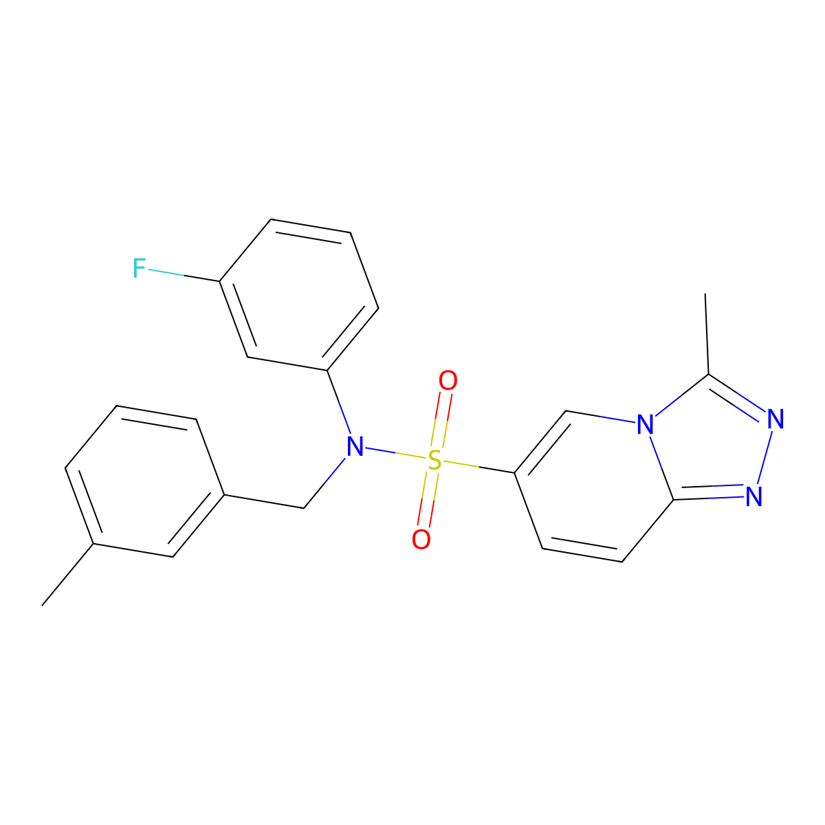 N-(3-fluorophenyl)-3-methyl-N-[(3-methylphenyl)methyl]-[1,2,4]triazolo[4,3-a]pyridine-6-sulfonamide molecular structure, CAS 1251633-26-7