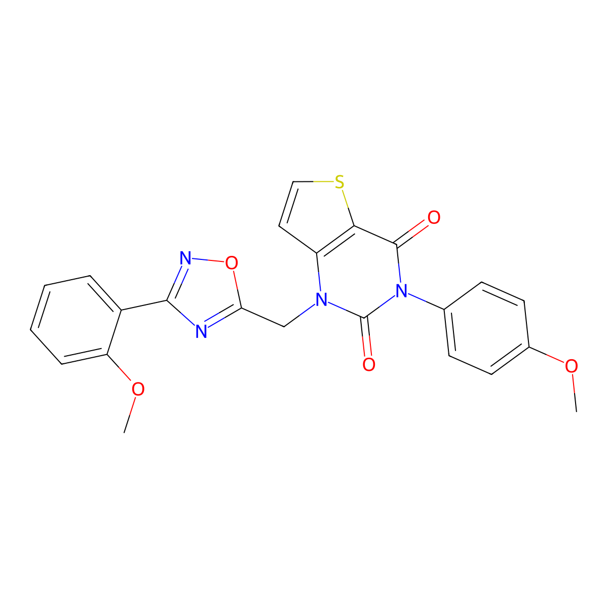3-(4-methoxyphenyl)-1-{[3-(2-methoxyphenyl)-1,2,4-oxadiazol-5-yl]methyl}-1H,2H,3H,4H-thieno[3,2-d]pyrimidine-2,4-dione molecular structure, CAS 1251633-30-3