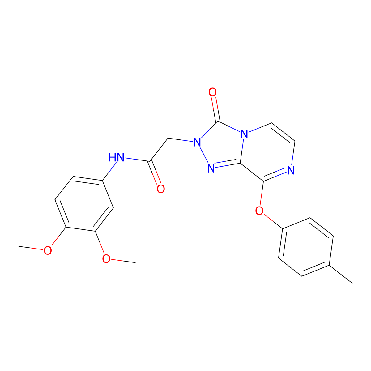 N-(3,4-dimethoxyphenyl)-2-[8-(4-methylphenoxy)-3-oxo-2H,3H-[1,2,4]triazolo[4,3-a]pyrazin-2-yl]acetamide molecular structure, CAS 1251633-67-6
