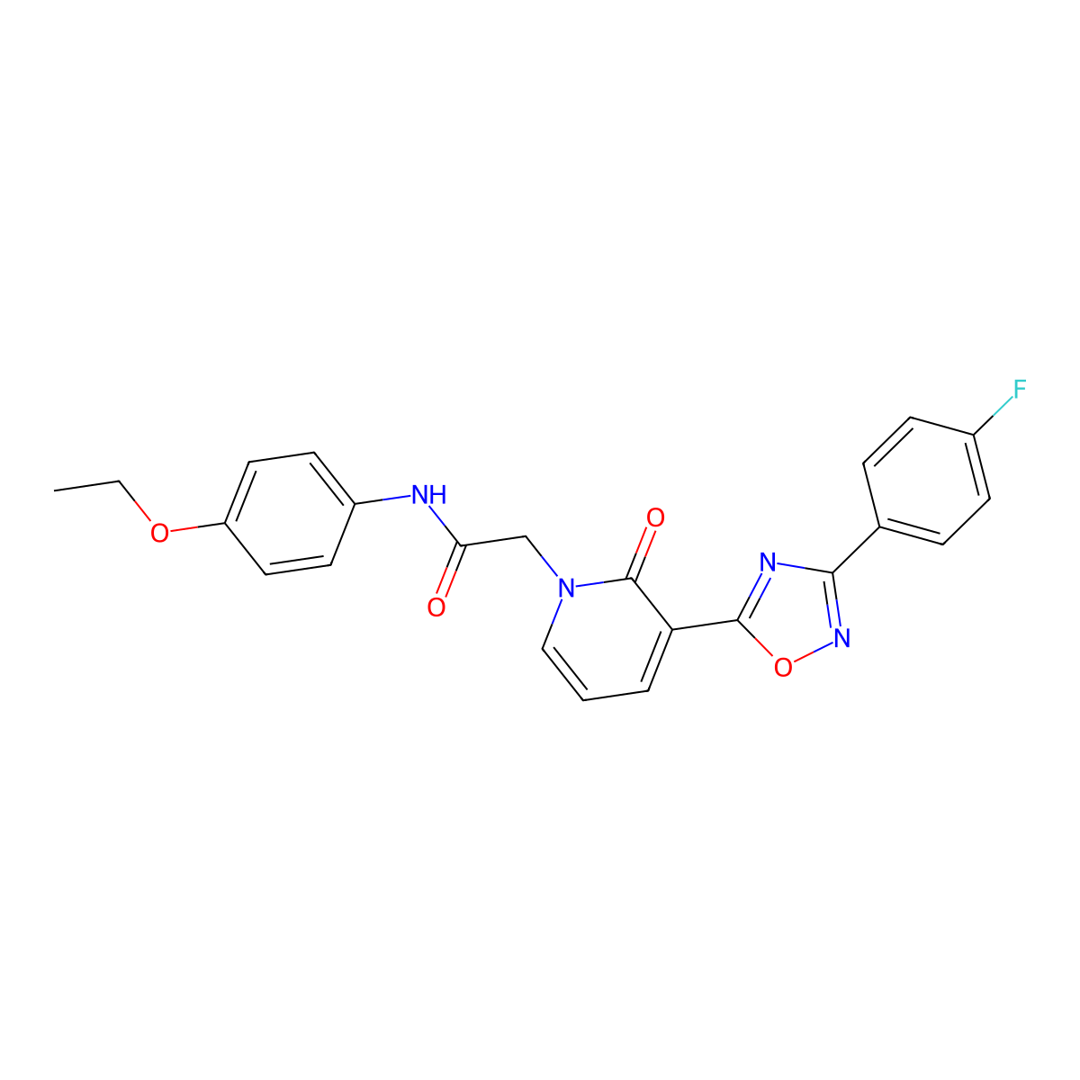 N-(4-ethoxyphenyl)-2-(3-(3-(4-fluorophenyl)-1,2,4-oxadiazol-5-yl)-2-oxopyridin-1(2H)-yl)acetamide molecular structure, CAS 1251633-71-2