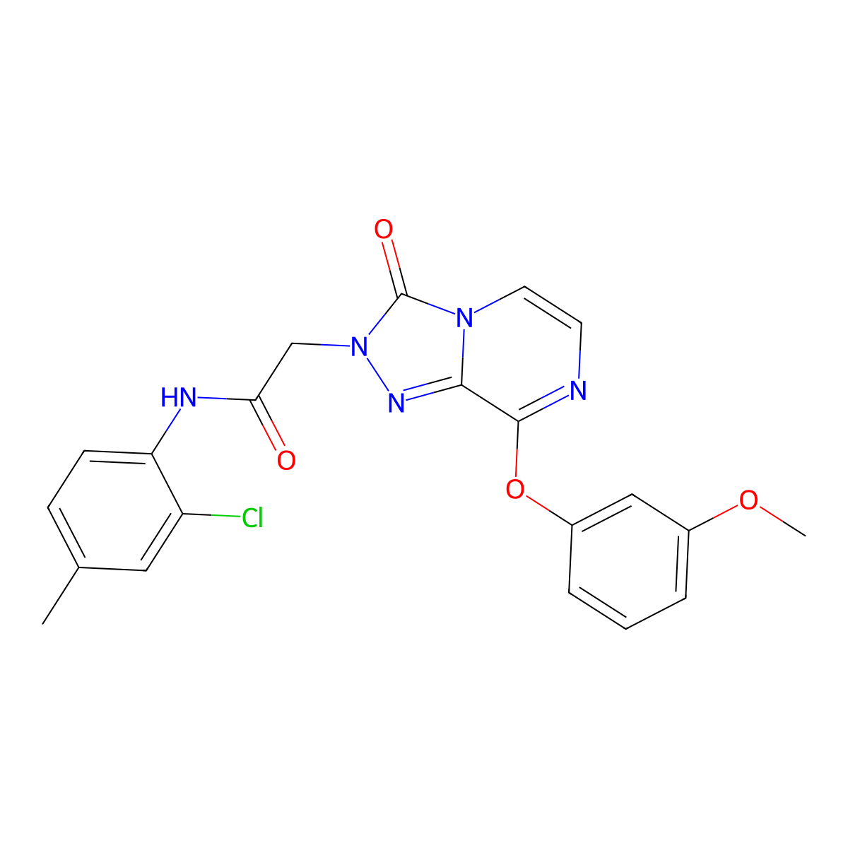 N-(2-chloro-4-methylphenyl)-2-(8-(3-methoxyphenoxy)-3-oxo-[1,2,4]triazolo[4,3-a]pyrazin-2(3H)-yl)acetamide molecular structure, CAS 1251633-78-9