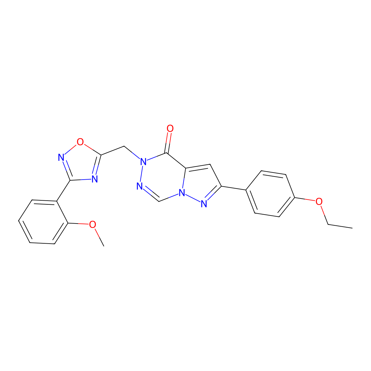 2-(4-ethoxyphenyl)-5-{[3-(2-methoxyphenyl)-1,2,4-oxadiazol-5-yl]methyl}-4H,5H-pyrazolo[1,5-d][1,2,4]triazin-4-one molecular structure, CAS 1251633-91-6