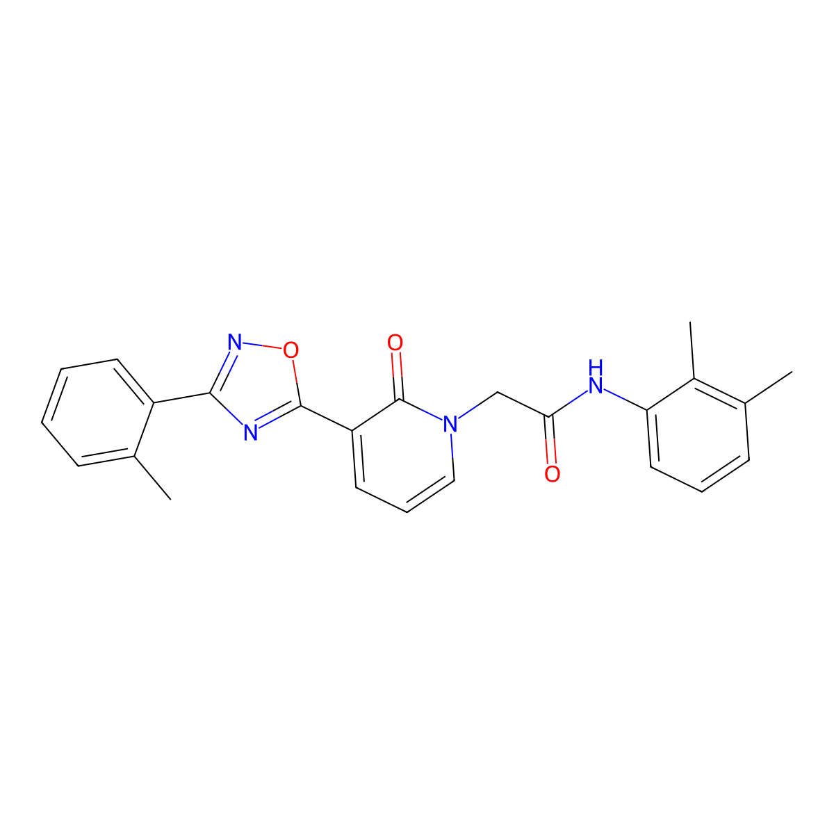 N-(2,3-dimethylphenyl)-2-(2-oxo-3-(3-(o-tolyl)-1,2,4-oxadiazol-5-yl)pyridin-1(2H)-yl)acetamide molecular structure, CAS 1251633-96-1