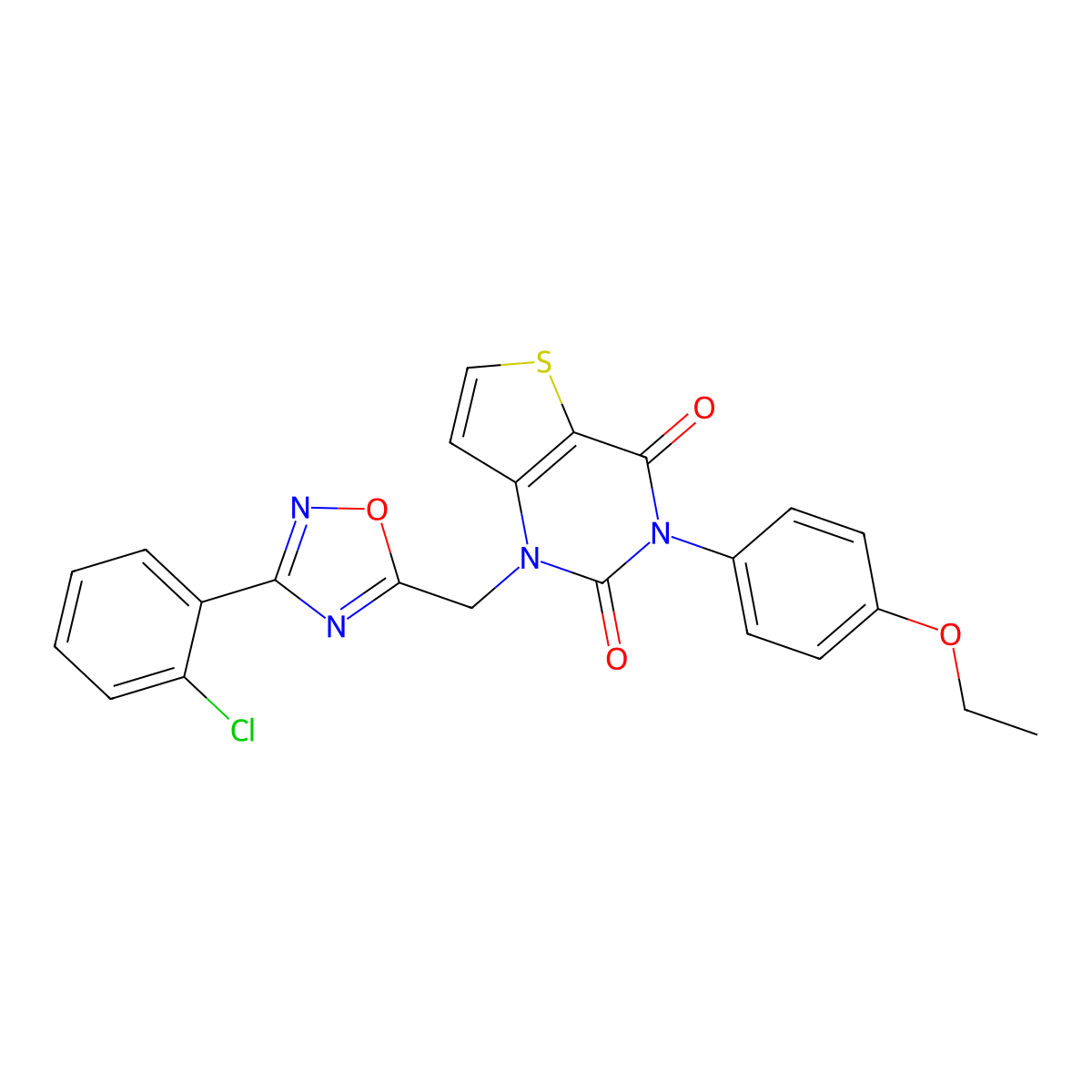 1-{[3-(2-chlorophenyl)-1,2,4-oxadiazol-5-yl]methyl}-3-(4-ethoxyphenyl)-1H,2H,3H,4H-thieno[3,2-d]pyrimidine-2,4-dione molecular structure, CAS 1251634-01-1