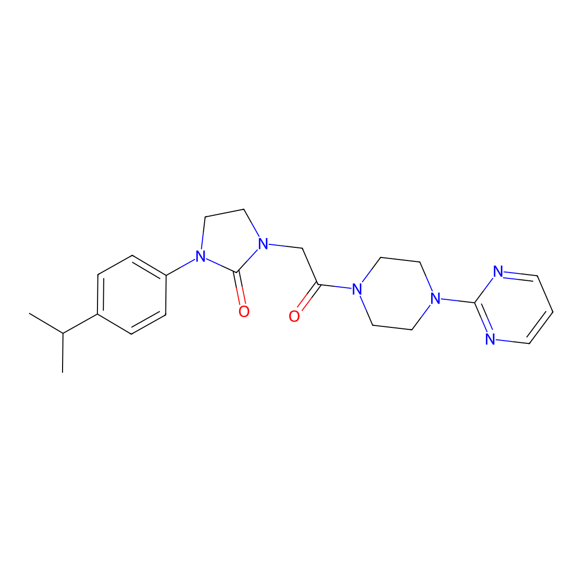 1-(4-Isopropylphenyl)-3-(2-oxo-2-(4-(pyrimidin-2-yl)piperazin-1-yl)ethyl)imidazolidin-2-one molecular structure, CAS 1251634-08-8