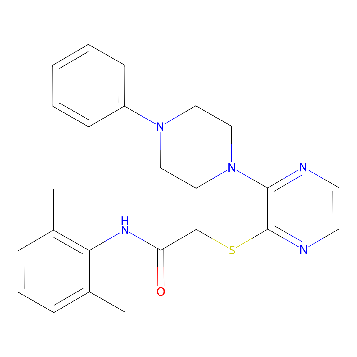 N-(2,6-dimethylphenyl)-2-((3-(4-phenylpiperazin-1-yl)pyrazin-2-yl)thio)acetamide molecular structure, CAS 1251634-12-4