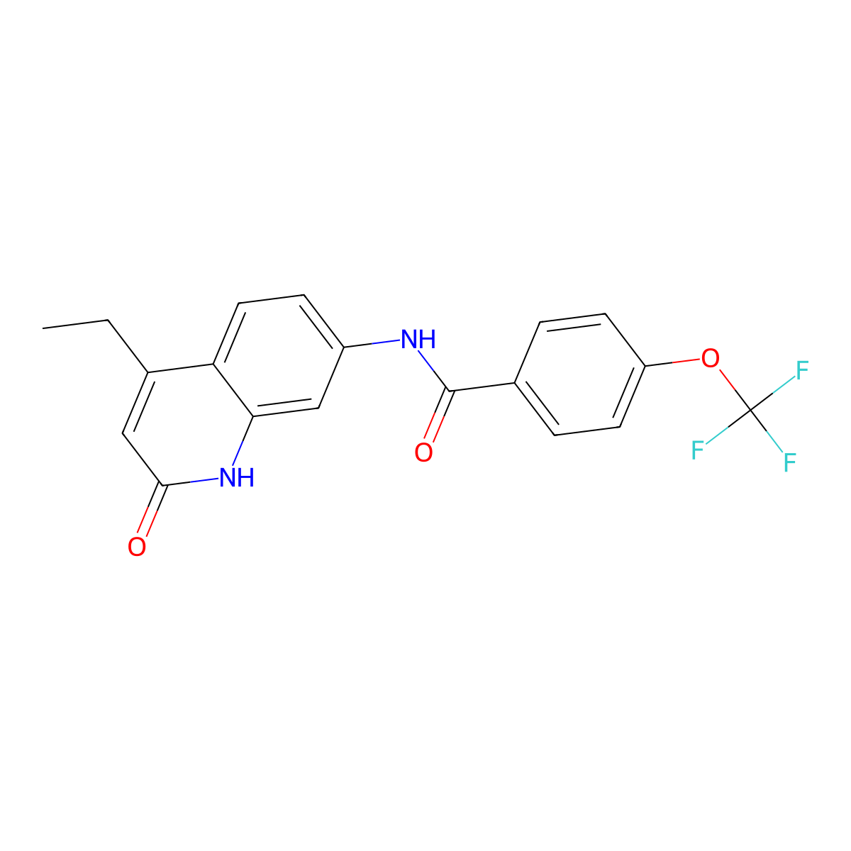 N-(4-ethyl-2-oxo-1,2-dihydroquinolin-7-yl)-4-(trifluoromethoxy)benzamide molecular structure, CAS 1251634-15-7