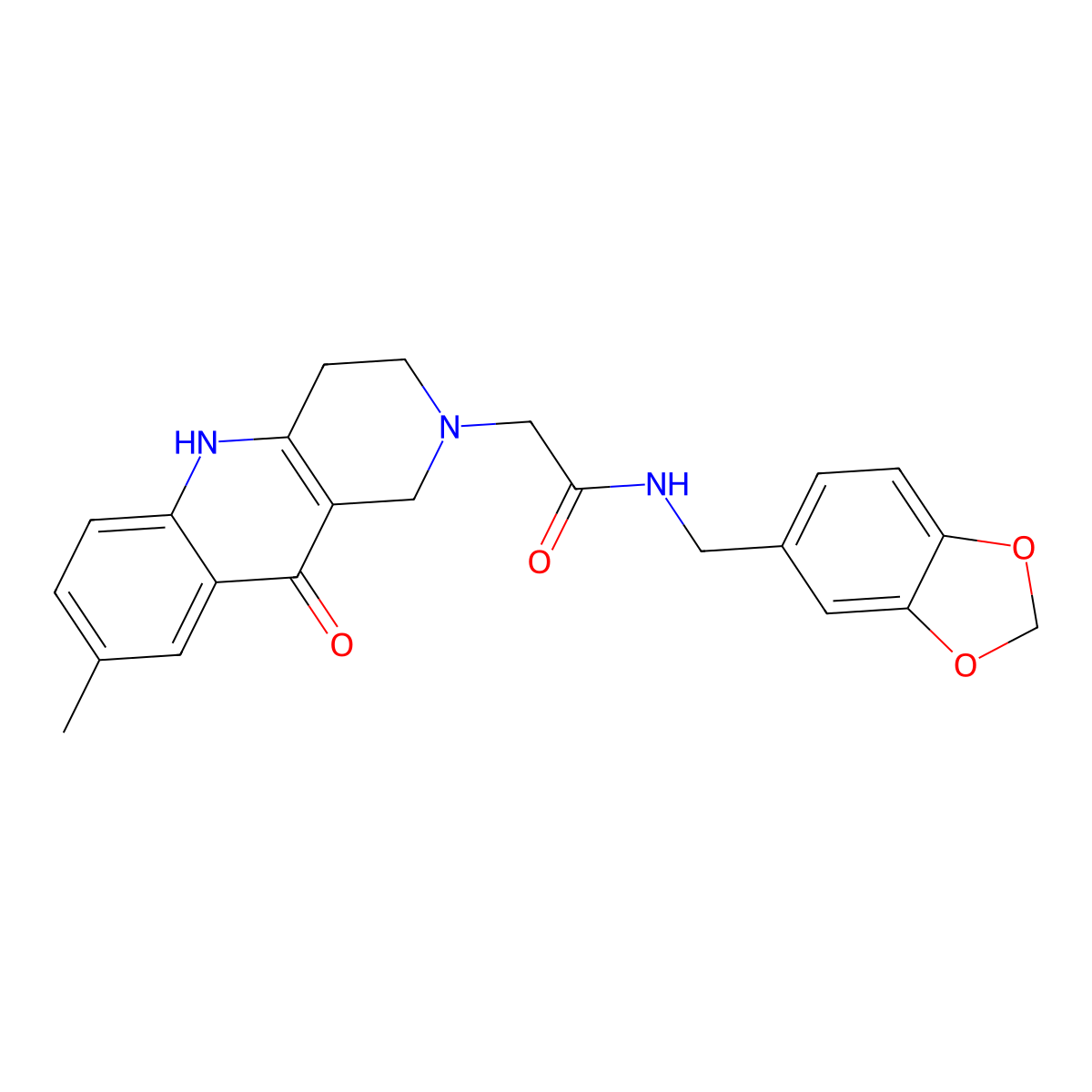 N-(benzo[d][1,3]dioxol-5-ylmethyl)-2-(8-methyl-10-oxo-3,4-dihydrobenzo[b][1,6]naphthyridin-2(1H,5H,10H)-yl)acetamide molecular structure, CAS 1251634-17-9