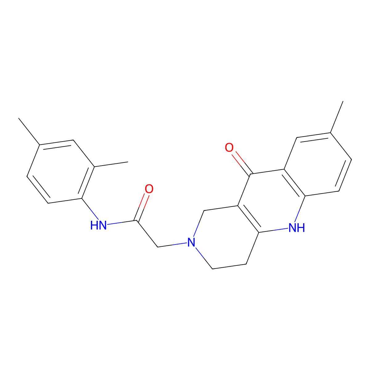 N-(2,4-dimethylphenyl)-2-(8-methyl-10-oxo-3,4-dihydrobenzo[b][1,6]naphthyridin-2(1H,5H,10H)-yl)acetamide molecular structure, CAS 1251634-23-7