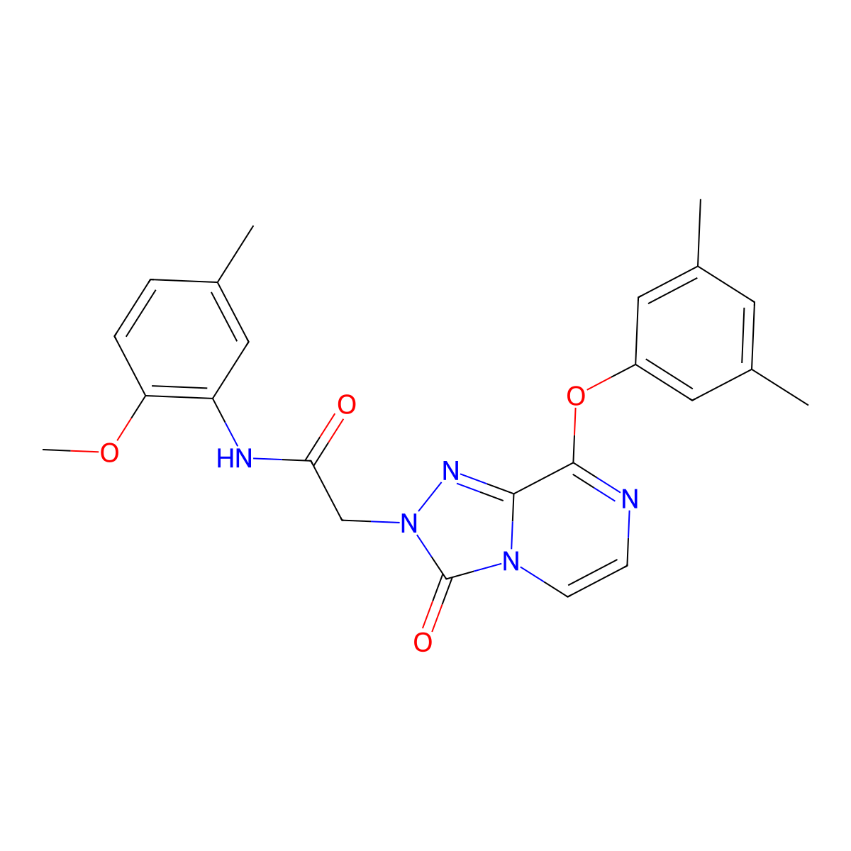2-[8-(3,5-dimethylphenoxy)-3-oxo-2H,3H-[1,2,4]triazolo[4,3-a]pyrazin-2-yl]-N-(2-methoxy-5-methylphenyl)acetamide molecular structure, CAS 1251634-24-8