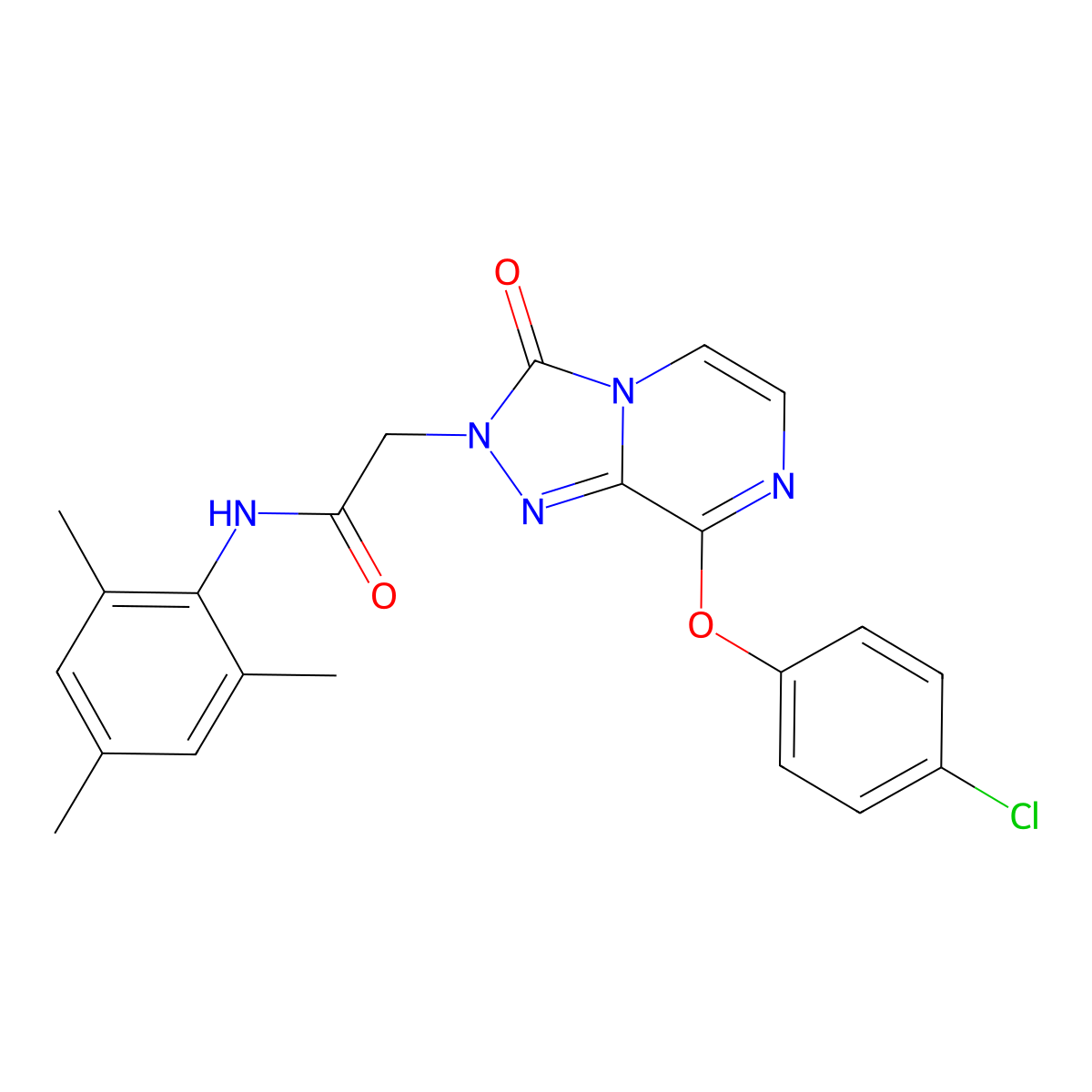 2-(8-(4-chlorophenoxy)-3-oxo-[1,2,4]triazolo[4,3-a]pyrazin-2(3H)-yl)-N-mesitylacetamide molecular structure, CAS 1251634-32-8