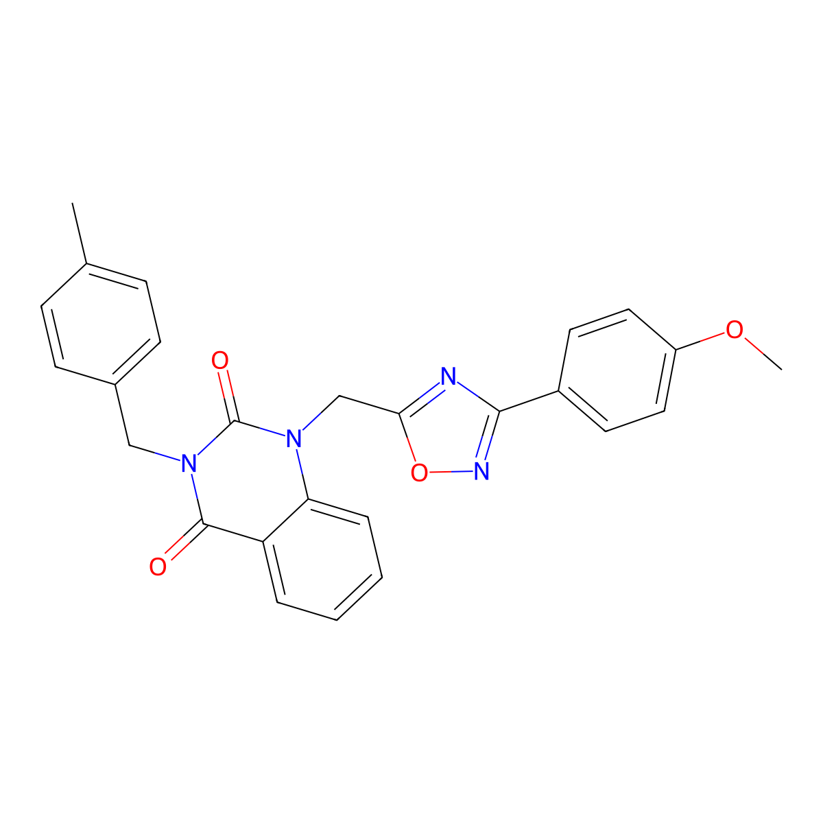 1-((3-(4-methoxyphenyl)-1,2,4-oxadiazol-5-yl)methyl)-3-(4-methylbenzyl)quinazoline-2,4(1H,3H)-dione molecular structure, CAS 1251634-35-1