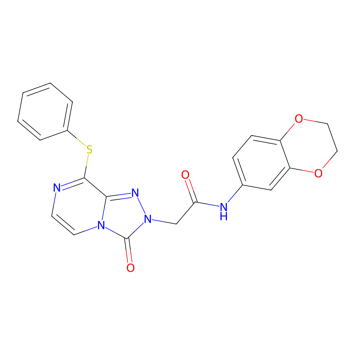 N-(2,3-dihydro-1,4-benzodioxin-6-yl)-2-(3-oxo-8-phenylsulfanyl-[1,2,4]triazolo[4,3-a]pyrazin-2-yl)acetamide molecular structure, CAS 1251634-50-0