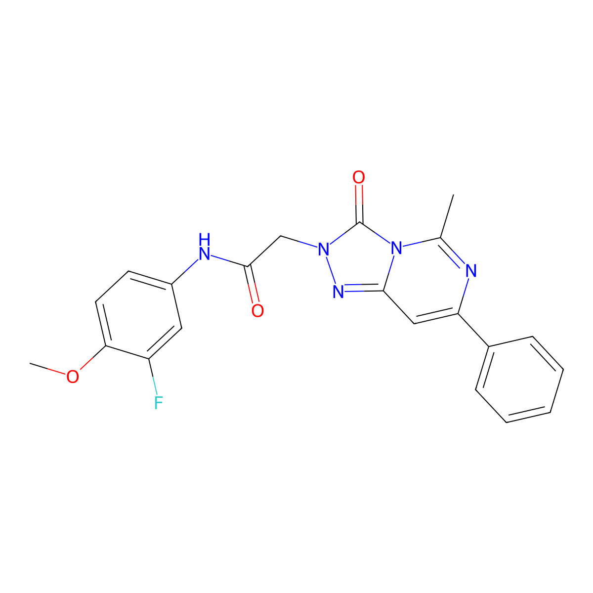 N-(3-fluoro-4-methoxyphenyl)-2-(5-methyl-3-oxo-7-phenyl-[1,2,4]triazolo[4,3-c]pyrimidin-2(3H)-yl)acetamide molecular structure, CAS 1251634-58-8