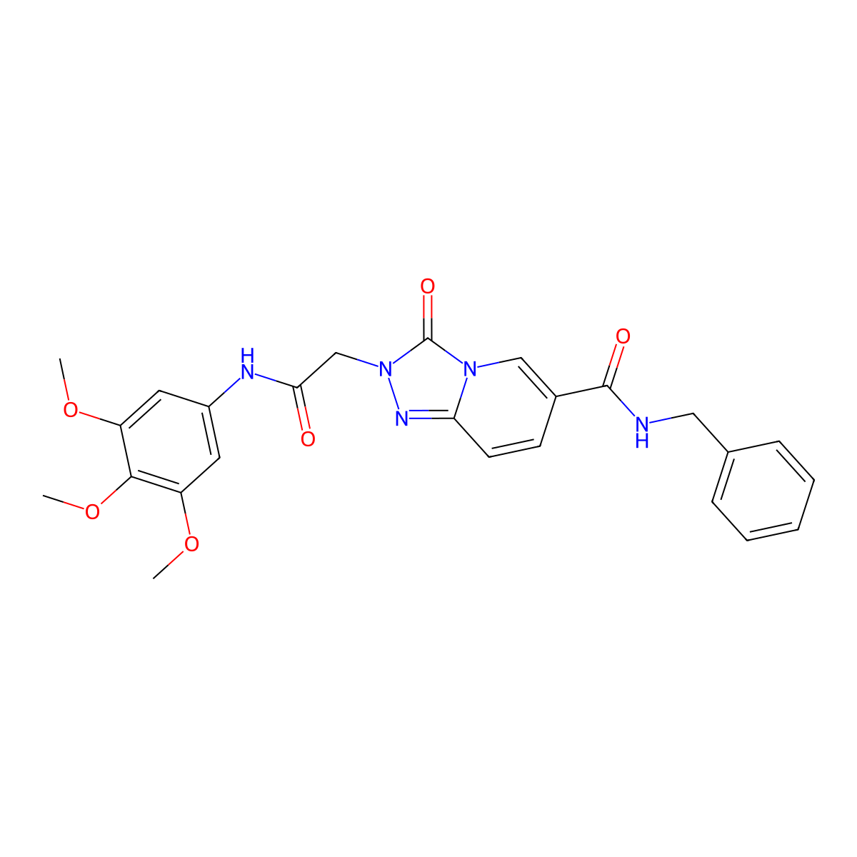 N-benzyl-3-oxo-2-{[(3,4,5-trimethoxyphenyl)carbamoyl]methyl}-2H,3H-[1,2,4]triazolo[4,3-a]pyridine-6-carboxamide molecular structure, CAS 1251634-69-1
