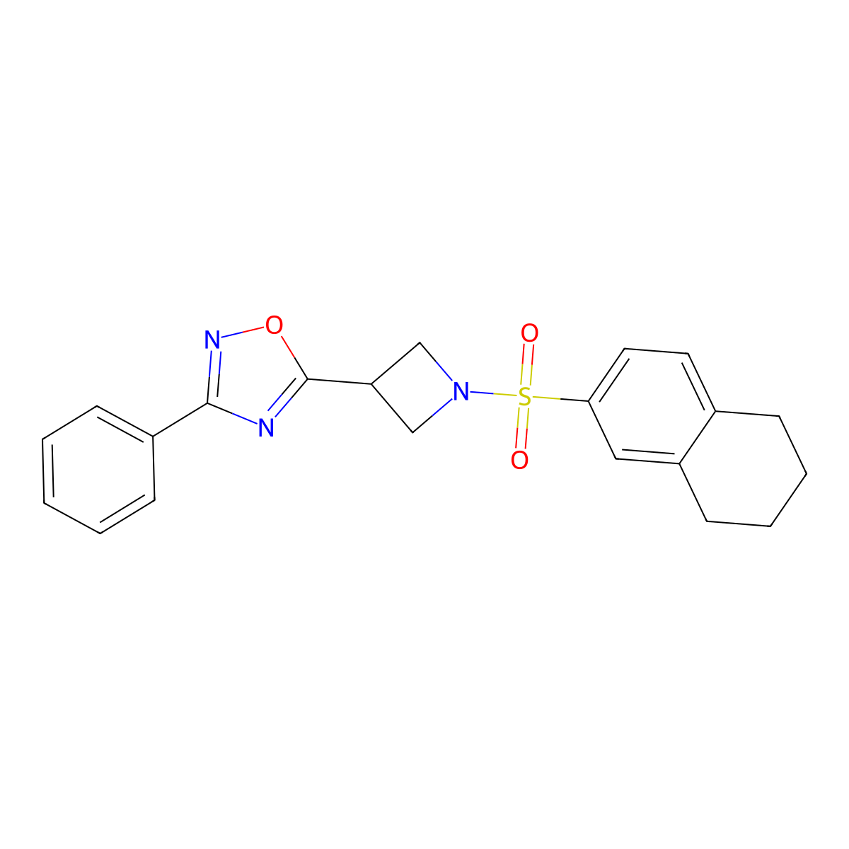 3-Phenyl-5-(1-((5,6,7,8-tetrahydronaphthalen-2-yl)sulfonyl)azetidin-3-yl)-1,2,4-oxadiazole molecular structure, CAS 1251634-78-2