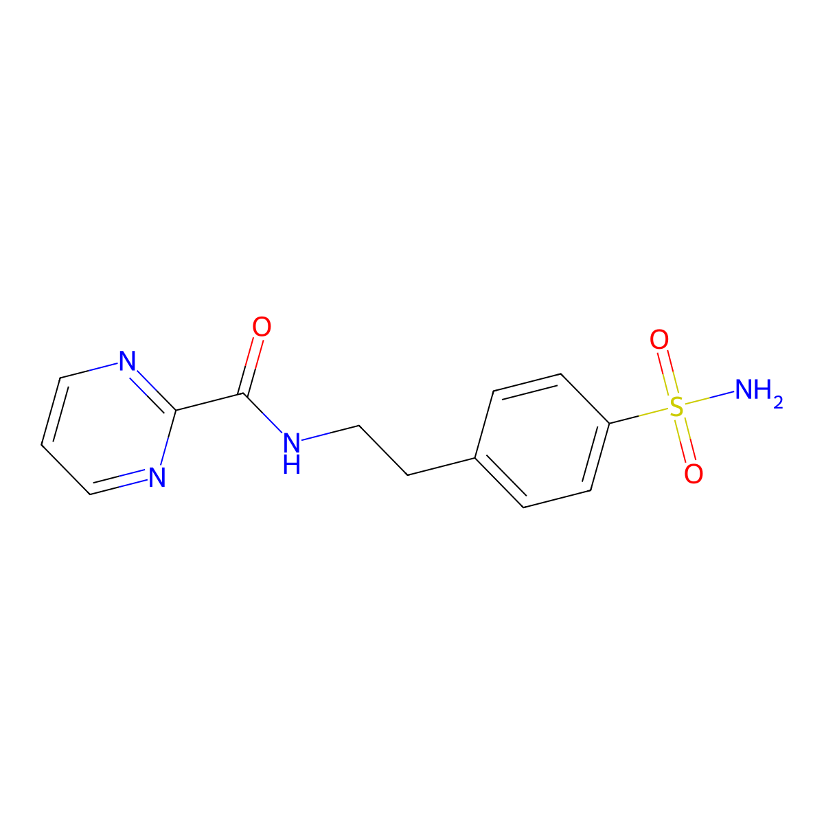 N-(4-sulfamoylphenethyl)pyrimidine-2-carboxamide molecular structure, CAS 1251634-79-3