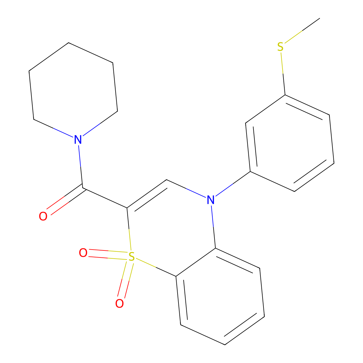 4-[3-(methylsulfanyl)phenyl]-2-(piperidine-1-carbonyl)-4H-1lambda6,4-benzothiazine-1,1-dione molecular structure, CAS 1251634-81-7