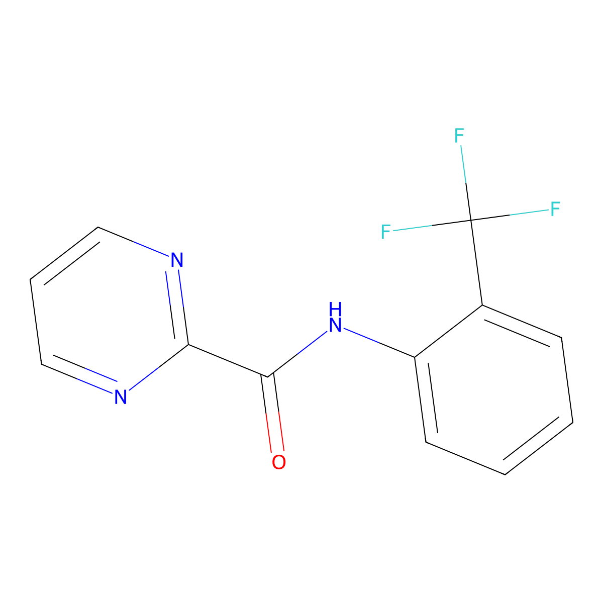 N-[2-(trifluoromethyl)phenyl]pyrimidine-2-carboxamide molecular structure, CAS 1251634-92-0