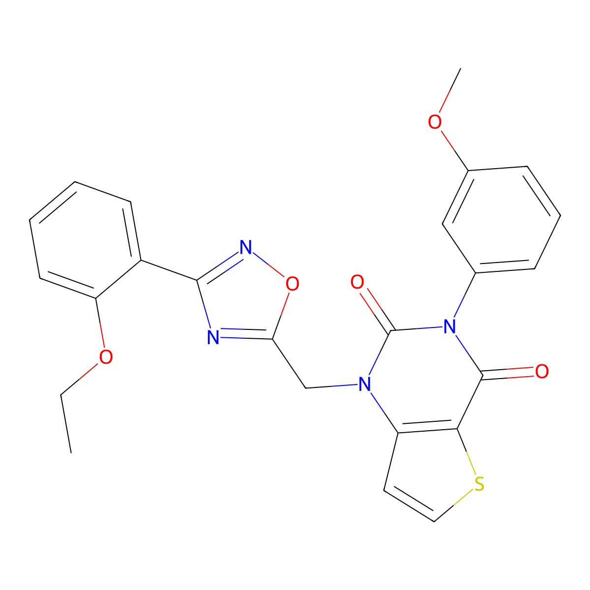 1-{[3-(2-ethoxyphenyl)-1,2,4-oxadiazol-5-yl]methyl}-3-(3-methoxyphenyl)-1H,2H,3H,4H-thieno[3,2-d]pyrimidine-2,4-dione molecular structure, CAS 1251635-00-3