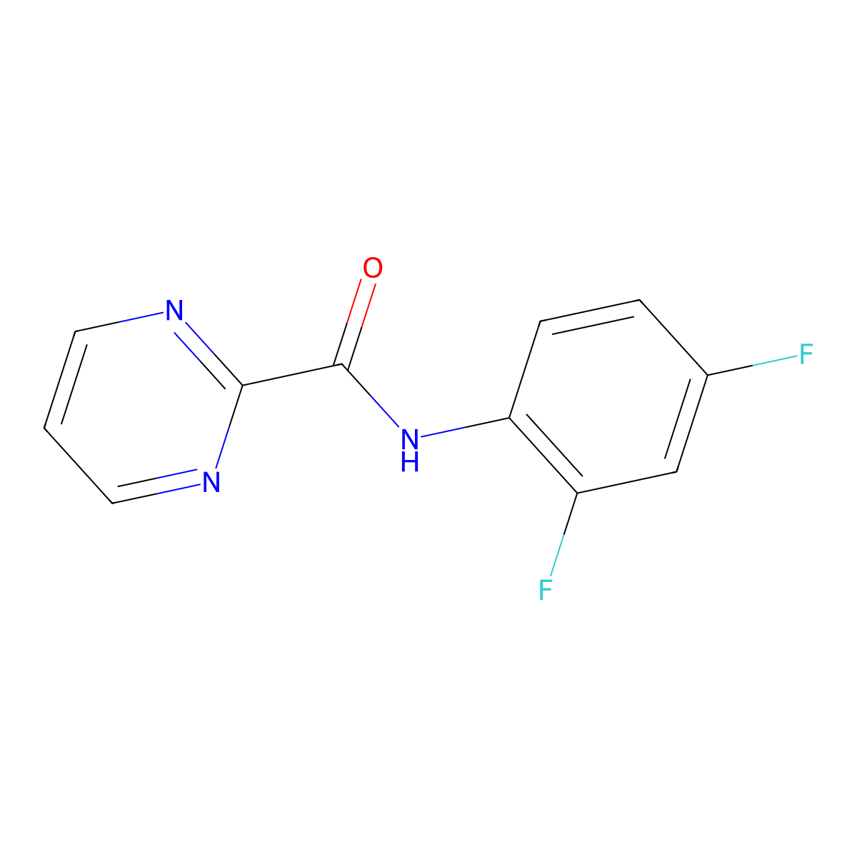 N-(2,4-difluorophenyl)pyrimidine-2-carboxamide molecular structure, CAS 1251635-03-6