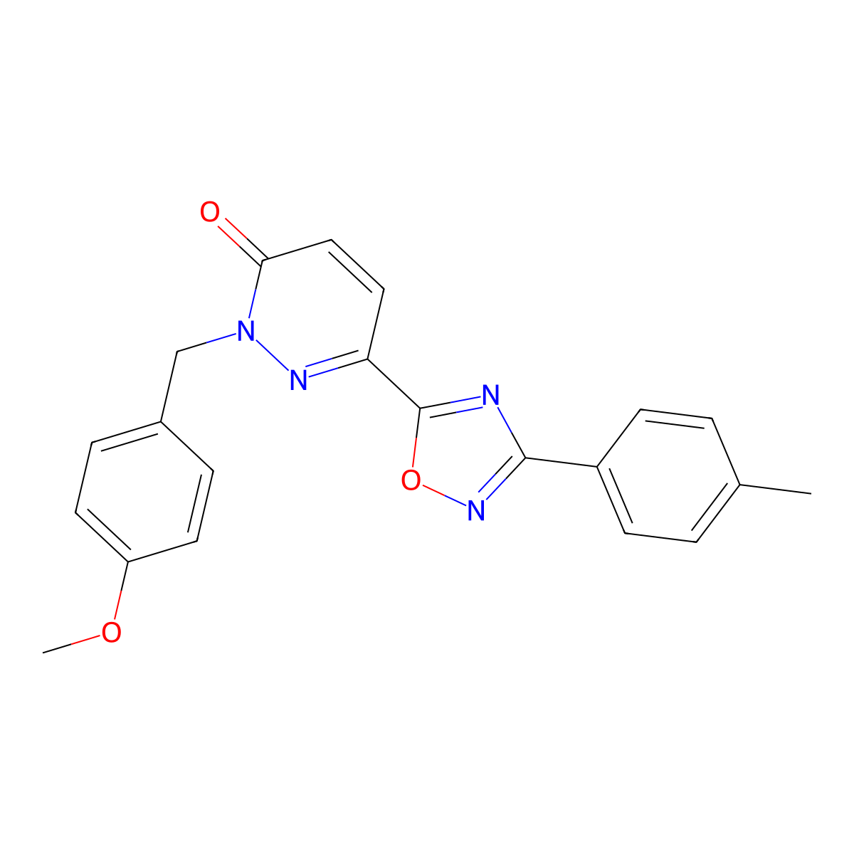 2-(4-methoxybenzyl)-6-(3-(p-tolyl)-1,2,4-oxadiazol-5-yl)pyridazin-3(2H)-one molecular structure, CAS 1251635-10-5