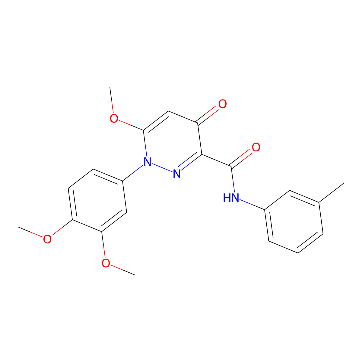 1-(3,4-dimethoxyphenyl)-6-methoxy-N-(3-methylphenyl)-4-oxo-1,4-dihydropyridazine-3-carboxamide molecular structure, CAS 1251635-21-8