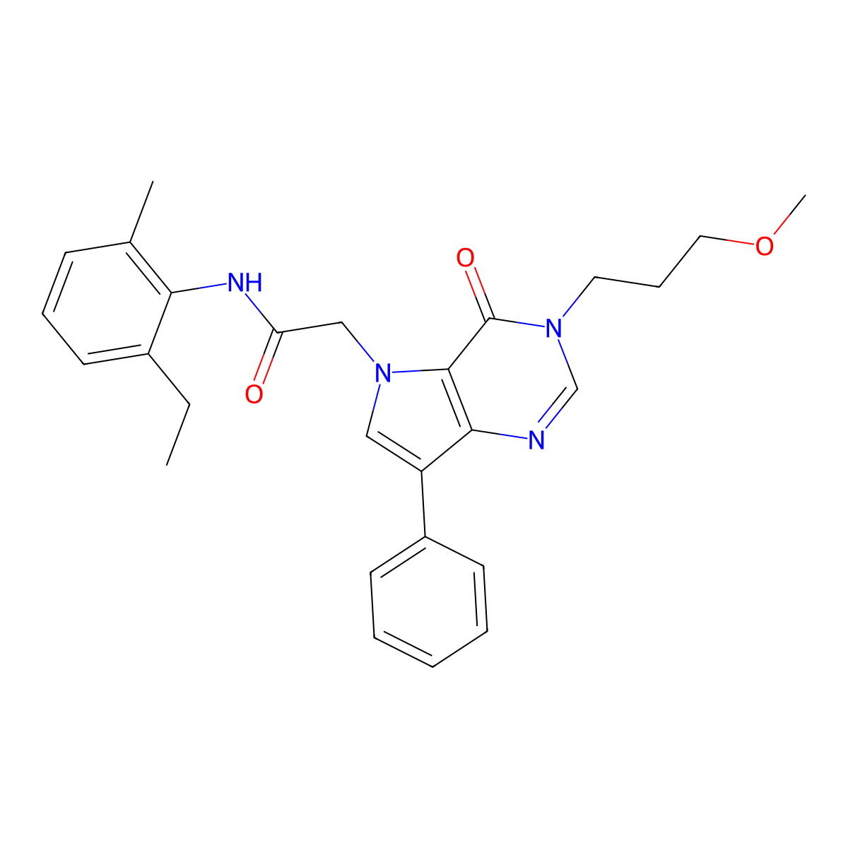 N-(2-ethyl-6-methylphenyl)-2-[3-(3-methoxypropyl)-4-oxo-7-phenyl-3H,4H,5H-pyrrolo[3,2-d]pyrimidin-5-yl]acetamide molecular structure, CAS 1251635-24-1