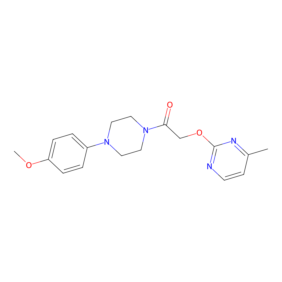 1-(4-(4-Methoxyphenyl)piperazin-1-yl)-2-((4-methylpyrimidin-2-yl)oxy)ethanone molecular structure, CAS 1251635-37-6