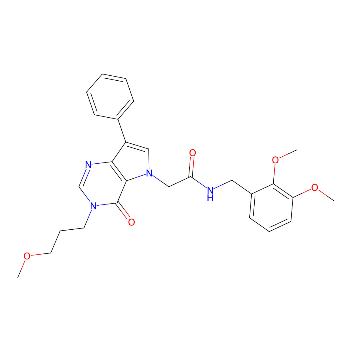 N-(2,3-dimethoxybenzyl)-2-[3-(3-methoxypropyl)-4-oxo-7-phenyl-3,4-dihydro-5H-pyrrolo[3,2-d]pyrimidin-5-yl]acetamide molecular structure, CAS 1251635-39-8