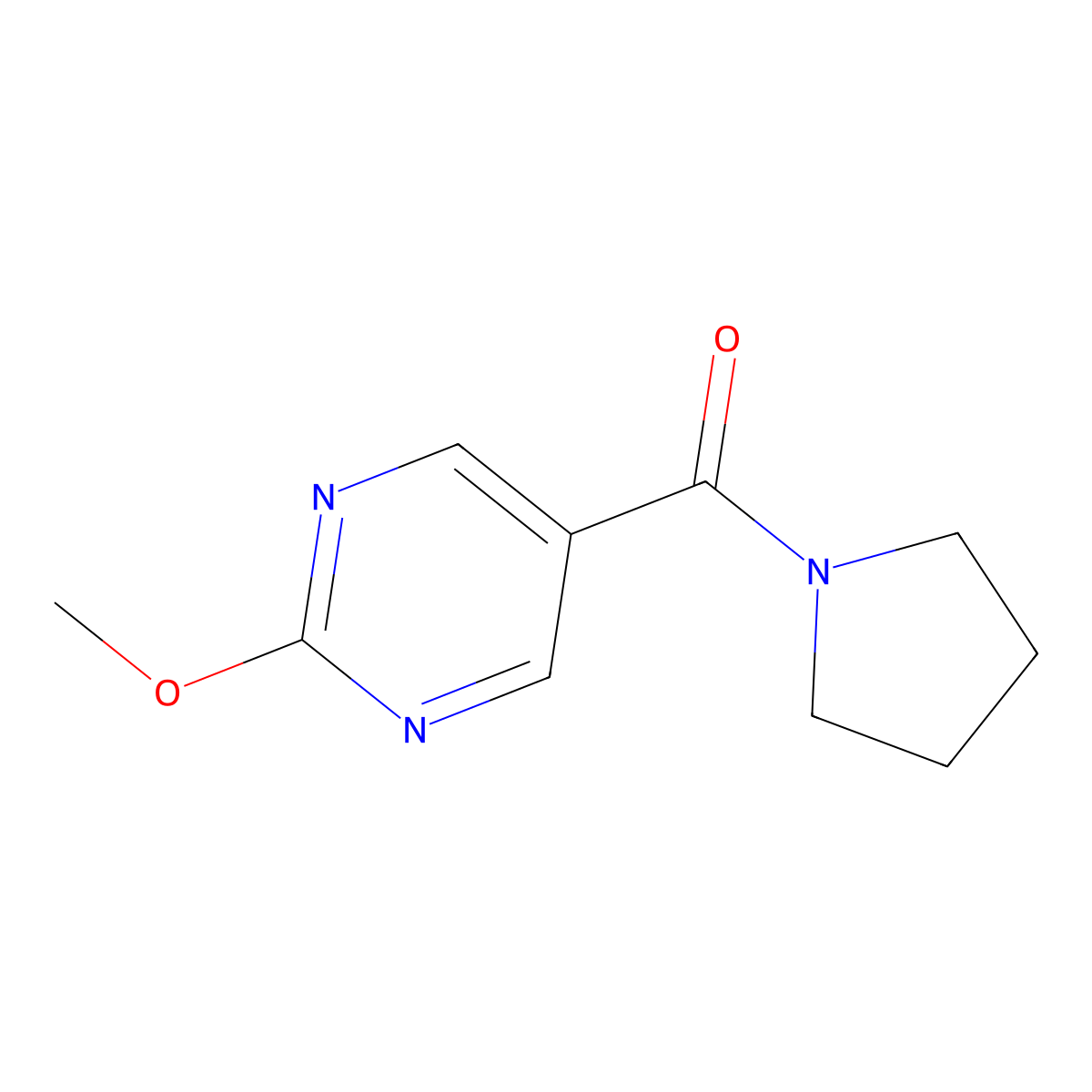 (2-Methoxypyrimidin-5-yl)(pyrrolidin-1-yl)methanone molecular structure, CAS 1251635-58-1
