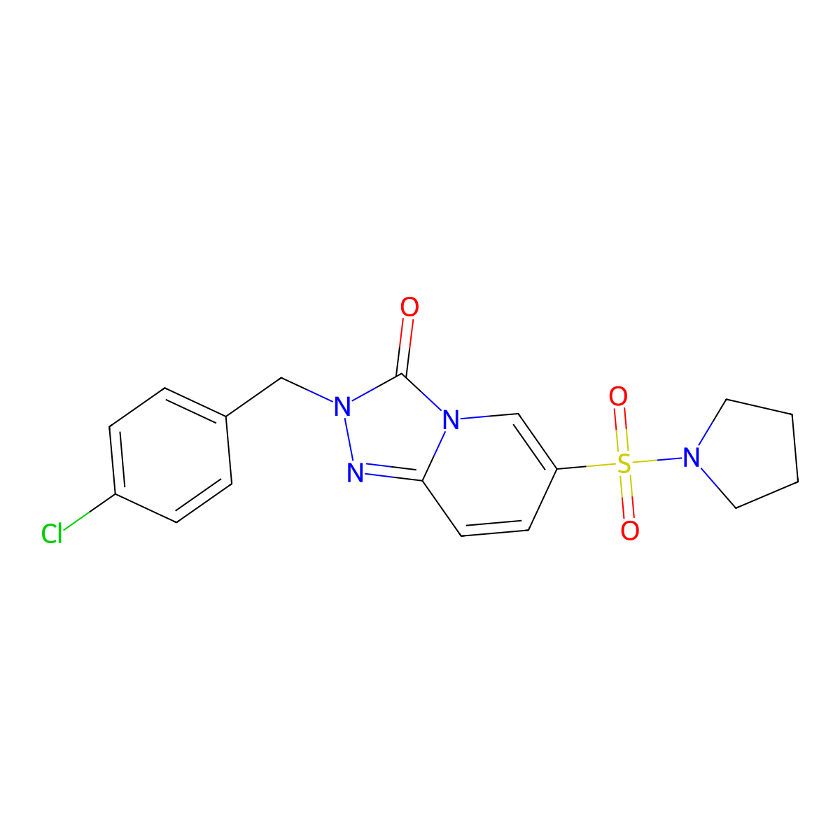 2-[(4-chlorophenyl)methyl]-6-(pyrrolidine-1-sulfonyl)-2H,3H-[1,2,4]triazolo[4,3-a]pyridin-3-one molecular structure, CAS 1251637-55-4