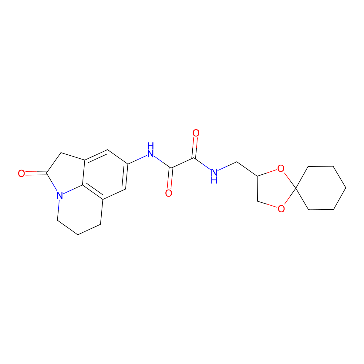 N1-(1,4-dioxaspiro[4.5]decan-2-ylmethyl)-N2-(2-oxo-2,4,5,6-tetrahydro-1H-pyrrolo[3,2,1-ij]quinolin-8-yl)oxalamide molecular structure, CAS 1251637-63-4