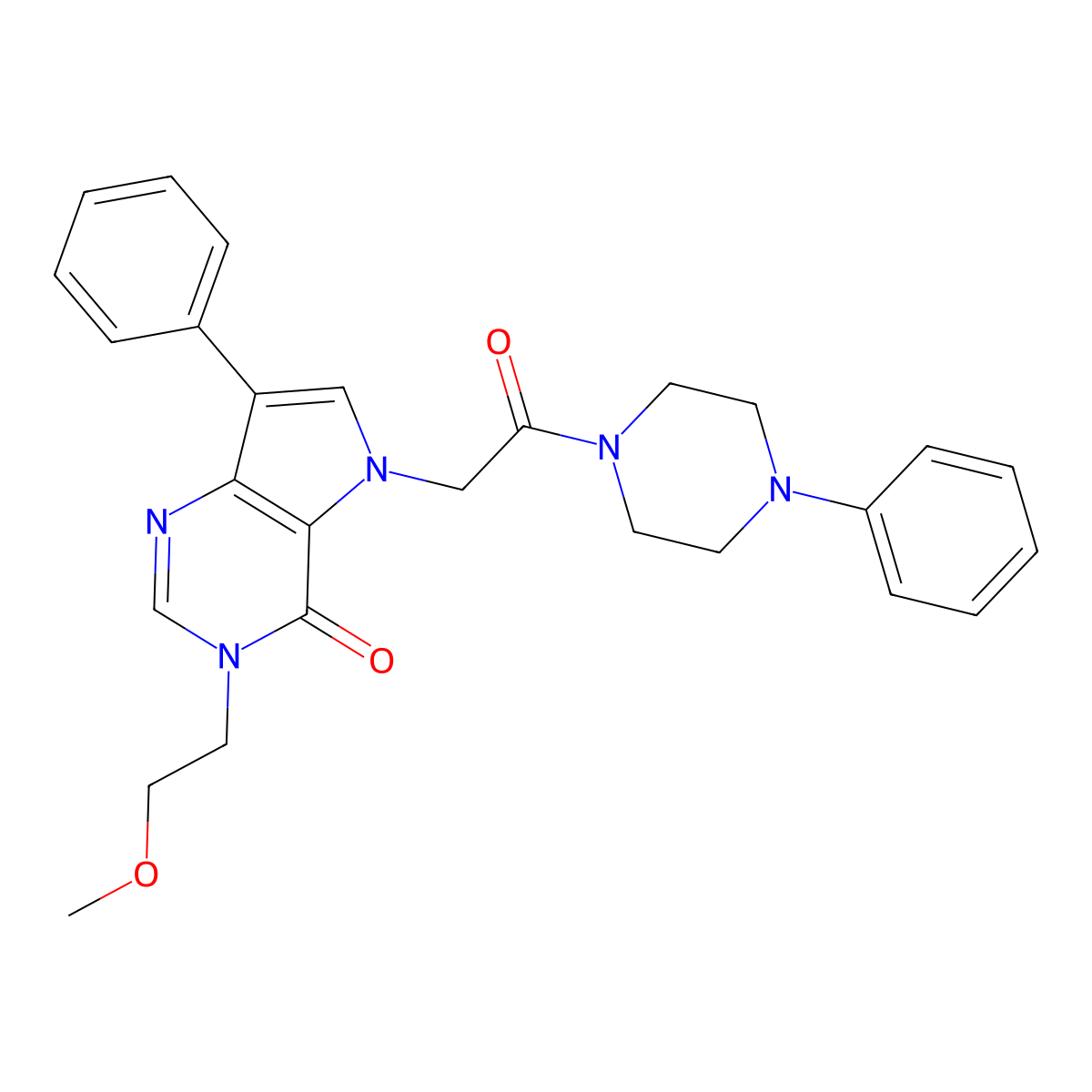 3-(2-methoxyethyl)-5-[2-oxo-2-(4-phenylpiperazin-1-yl)ethyl]-7-phenyl-3,5-dihydro-4H-pyrrolo[3,2-d]pyrimidin-4-one molecular structure, CAS 1251638-67-1