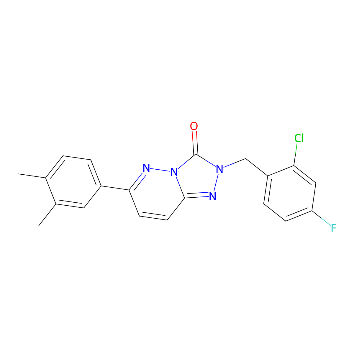 2-(2-chloro-4-fluorobenzyl)-6-(3,4-dimethylphenyl)-[1,2,4]triazolo[4,3-b]pyridazin-3(2H)-one molecular structure, CAS 1251639-20-9