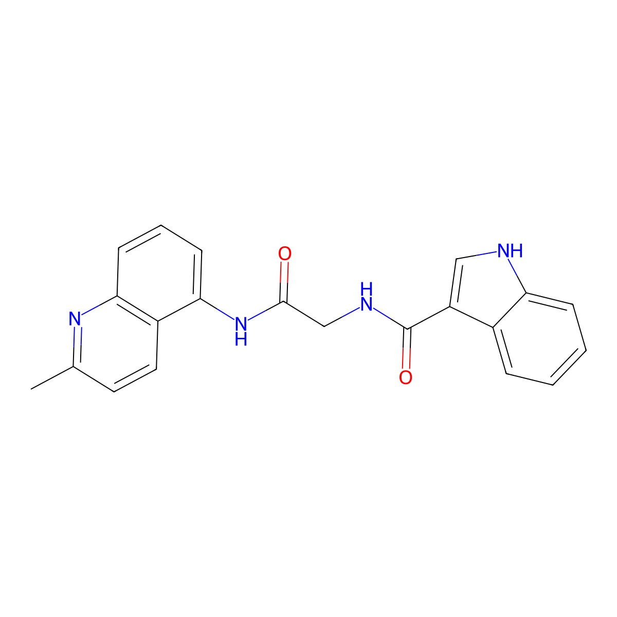 N-(2-((2-methylquinolin-5-yl)amino)-2-oxoethyl)-1H-indole-3-carboxamide molecular structure, CAS 1251639-83-4