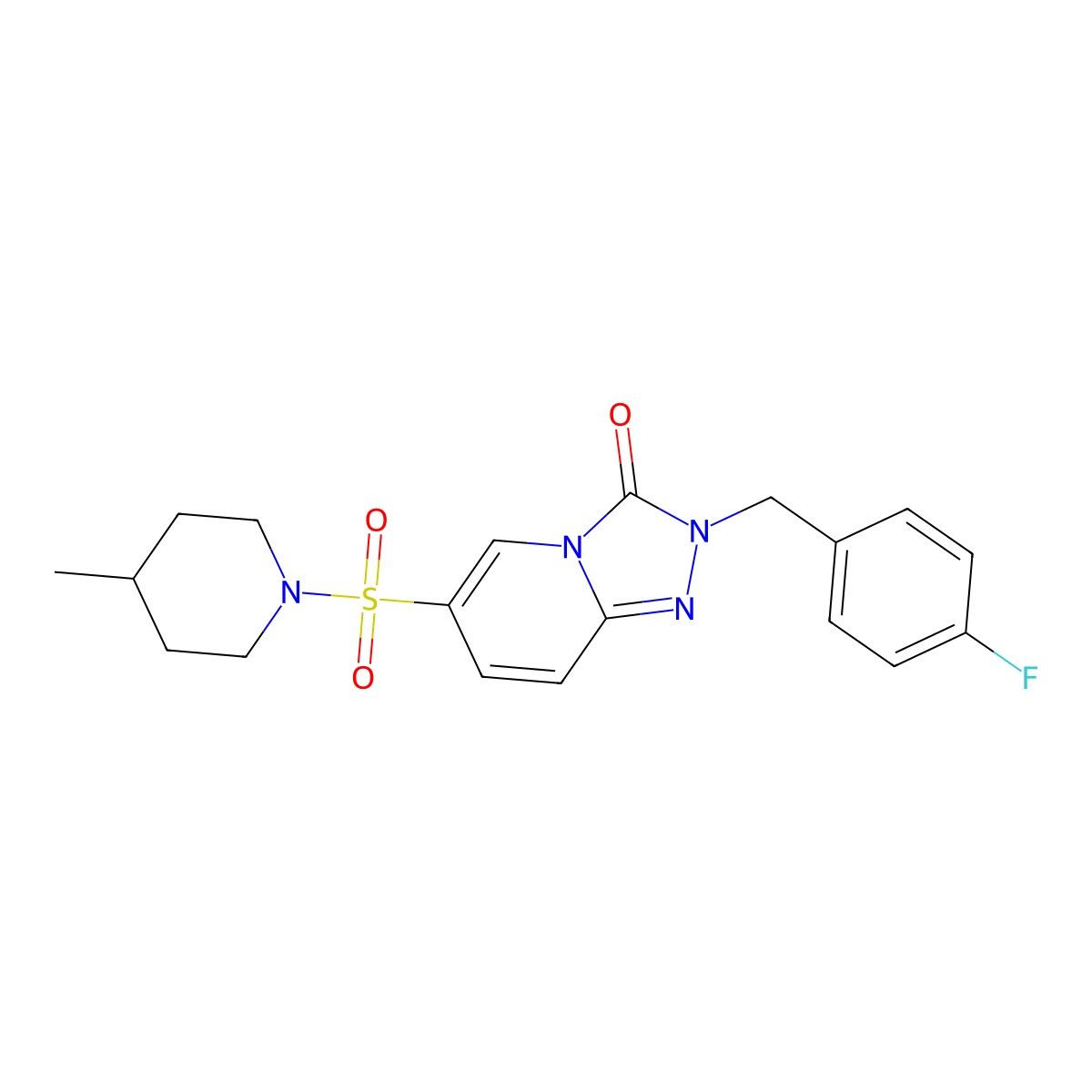 2-(4-fluorobenzyl)-6-((4-methylpiperidin-1-yl)sulfonyl)-[1,2,4]triazolo[4,3-a]pyridin-3(2H)-one molecular structure, CAS 1251640-16-0