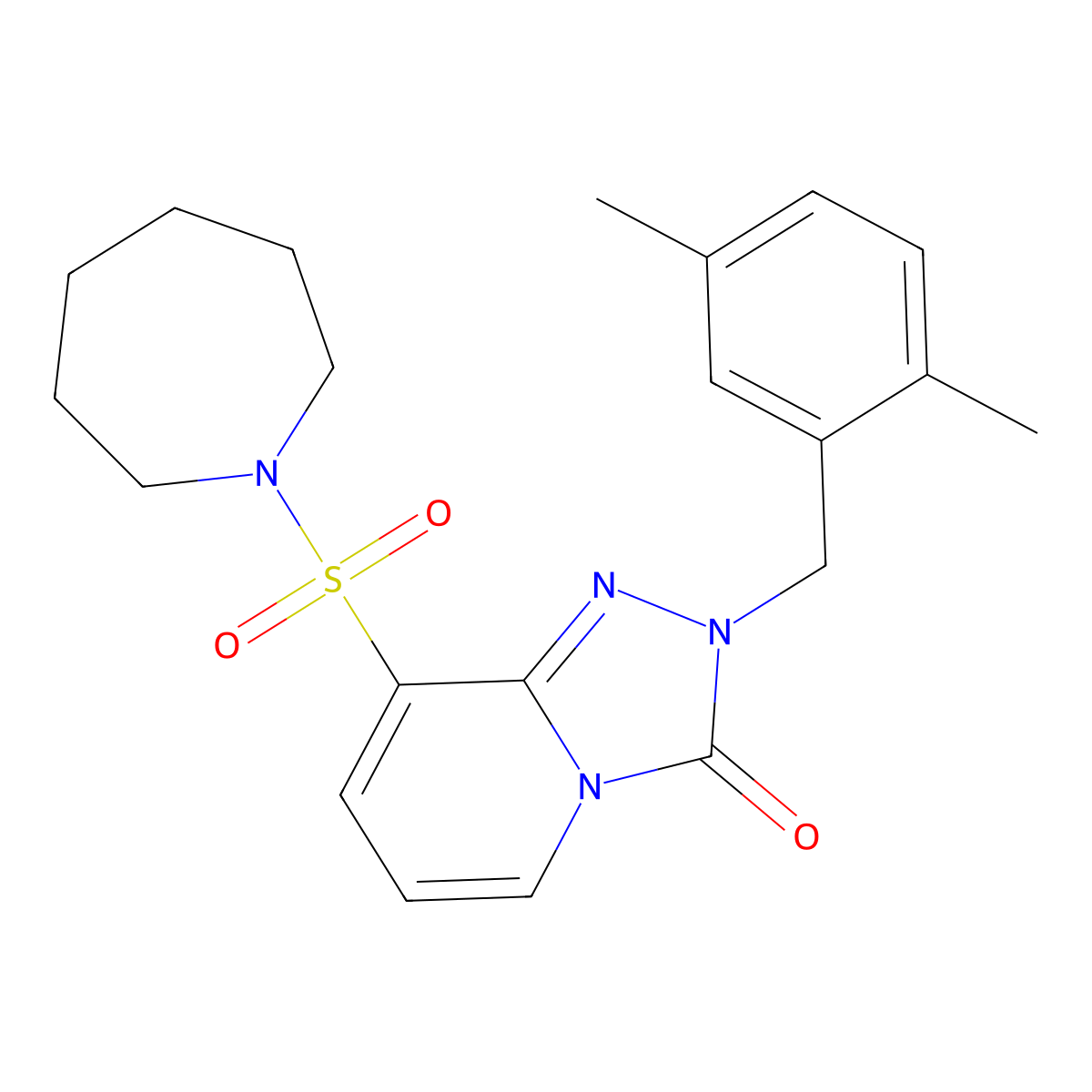 8-(azepan-1-ylsulfonyl)-2-(2,5-dimethylbenzyl)-[1,2,4]triazolo[4,3-a]pyridin-3(2H)-one molecular structure, CAS 1251640-66-0