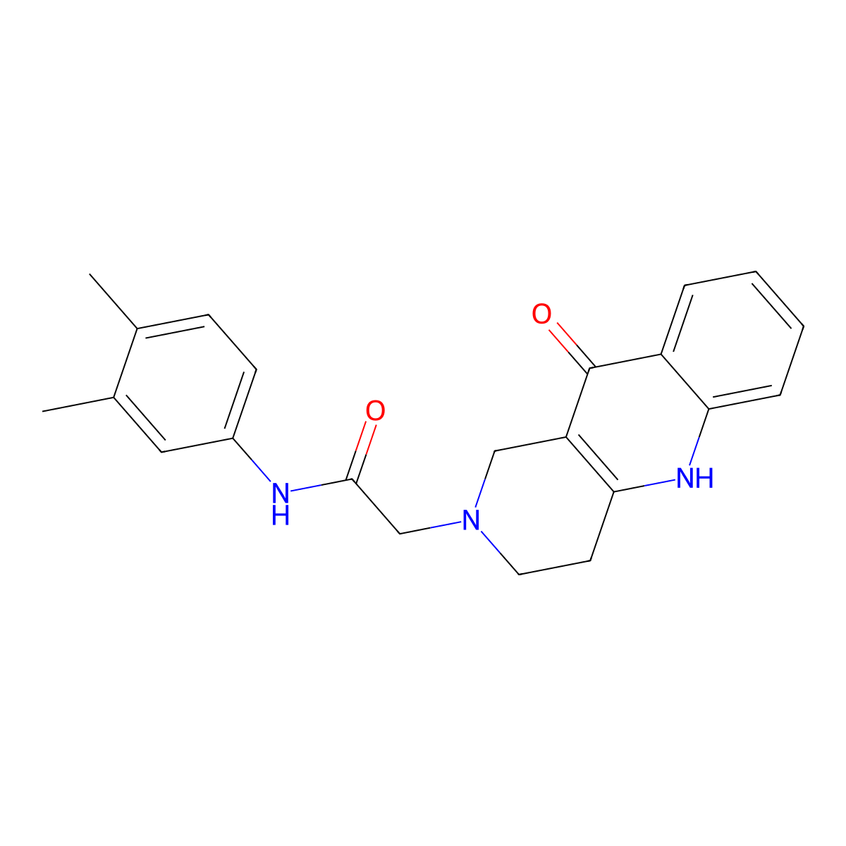 N-(3,4-dimethylphenyl)-2-(10-oxo-3,4-dihydrobenzo[b][1,6]naphthyridin-2(1H,5H,10H)-yl)acetamide molecular structure, CAS 1251640-82-0