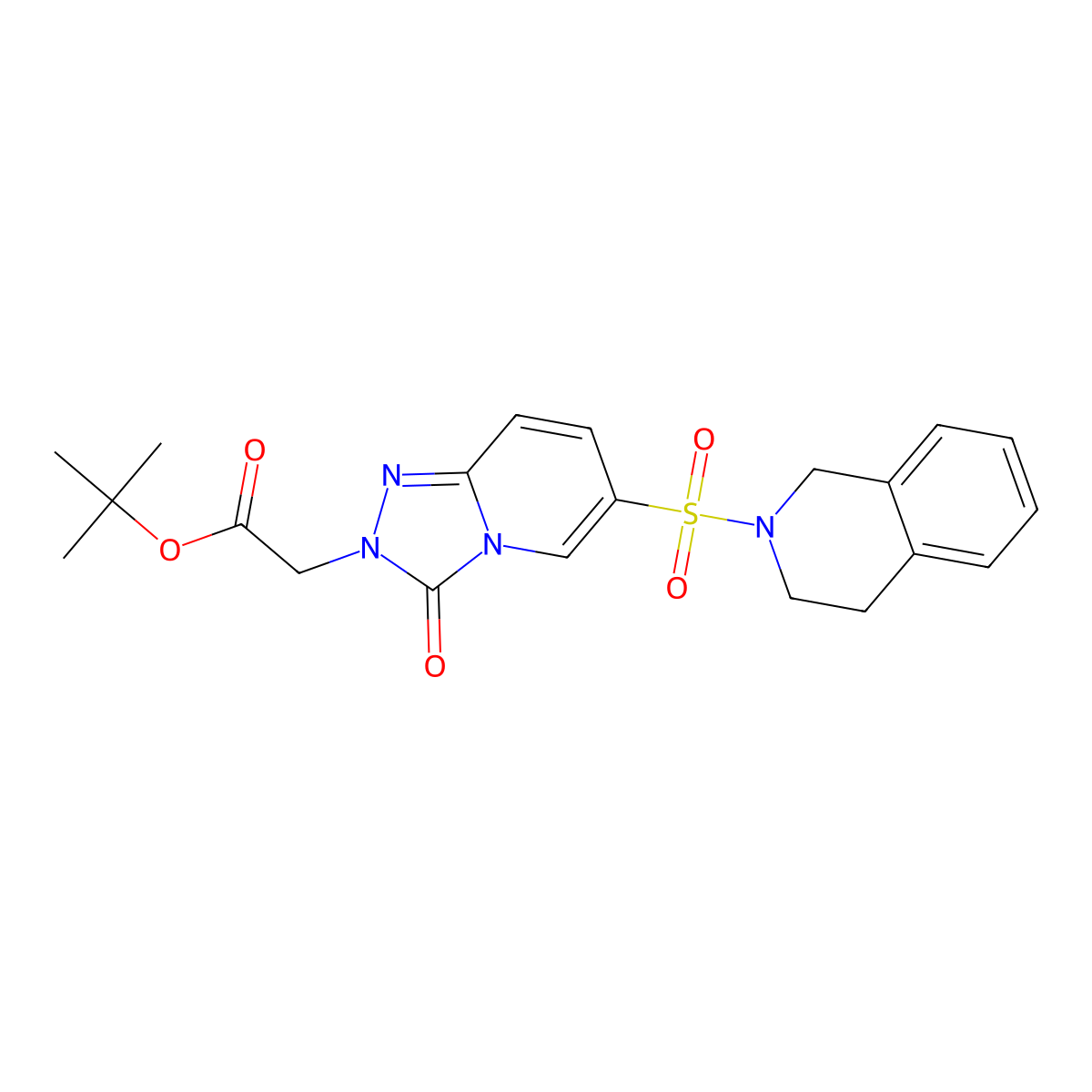 tert-butyl [6-(3,4-dihydroisoquinolin-2(1H)-ylsulfonyl)-3-oxo[1,2,4]triazolo[4,3-a]pyridin-2(3H)-yl]acetate molecular structure, CAS 1251641-48-1