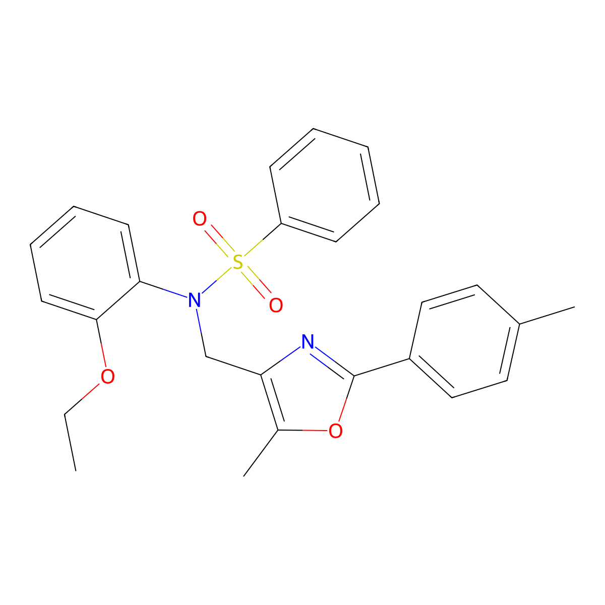 N-(2-ethoxyphenyl)-N-{[5-methyl-2-(4-methylphenyl)-1,3-oxazol-4-yl]methyl}benzenesulfonamide molecular structure, CAS 1251641-78-7