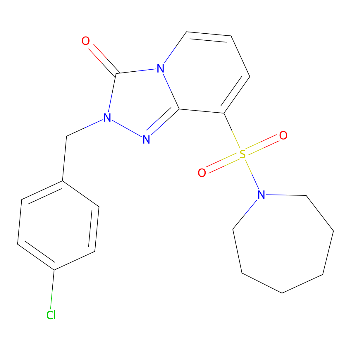 8-(azepan-1-ylsulfonyl)-2-(4-chlorobenzyl)-[1,2,4]triazolo[4,3-a]pyridin-3(2H)-one molecular structure, CAS 1251642-26-8